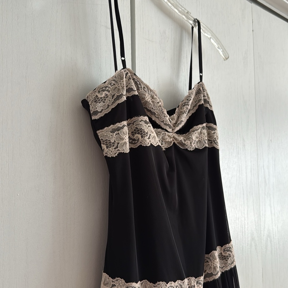Charlotte Russe Y2K Lace Trim Babydoll Dress Festival Whimsigoth Fairy Size L - Picture 7 of 16